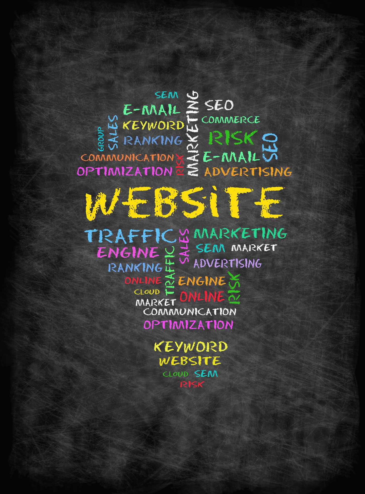 Digital Marketing Concept on Chalkboard