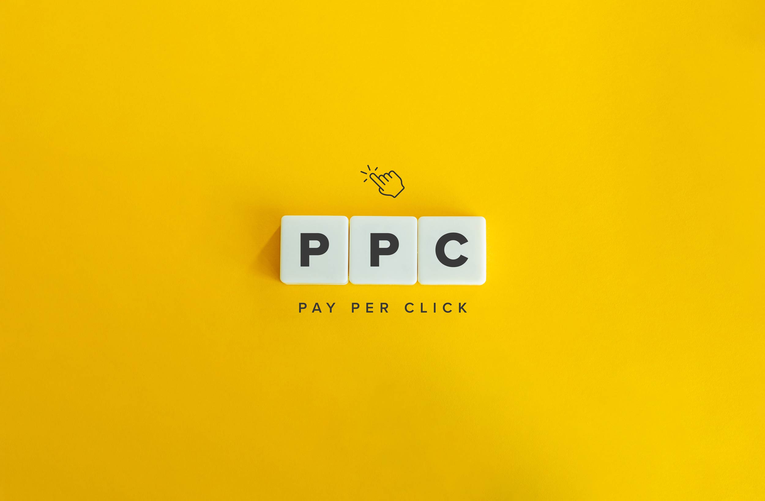 Pay Per Click on a yellow background