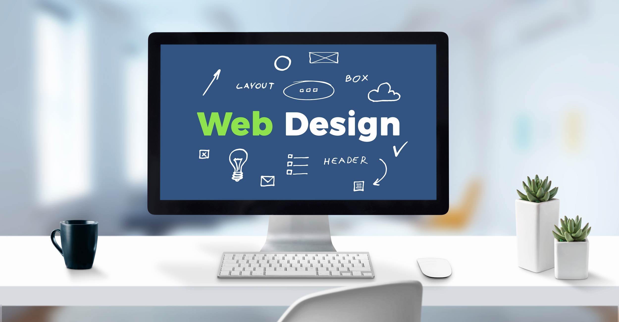 Web Design Hampshire Concept on a screen